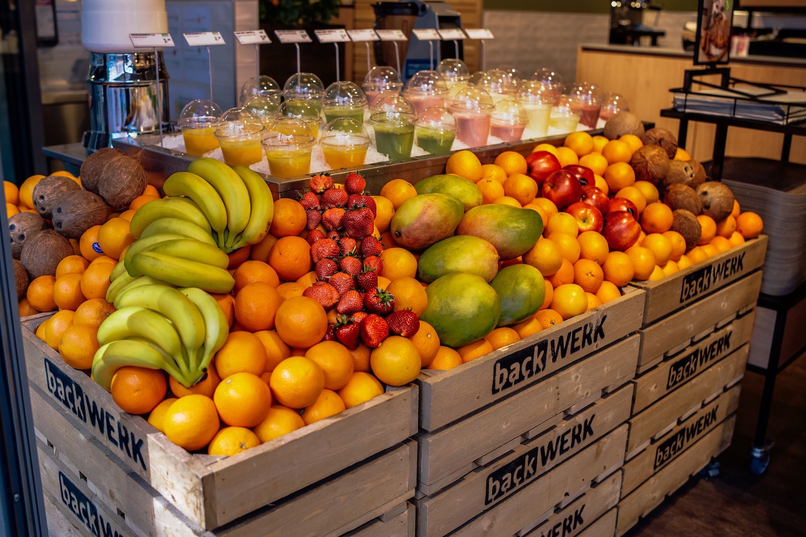 Smoothie Zusammenstellung auf Obst 